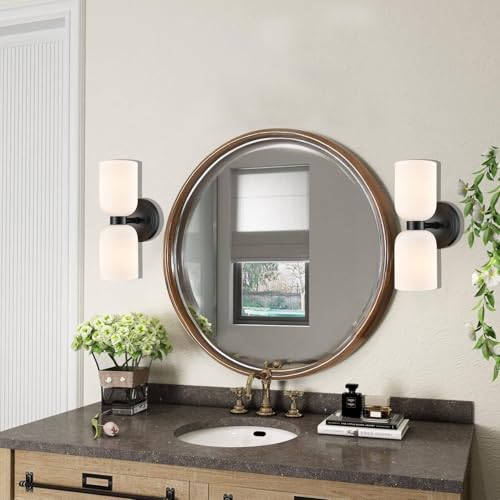 Black Wall Sconces Set of 2 Glass Vine Shades
