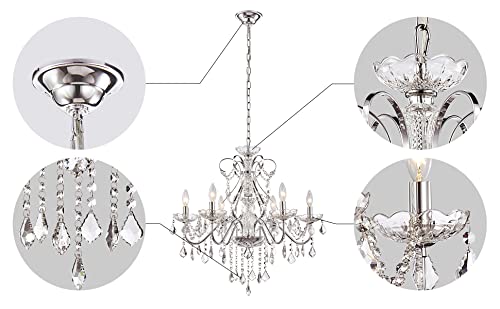 Saint Mossi 6 Light Crystal Chandelier Light Fixture Modern Chandelier Pendant Lighting