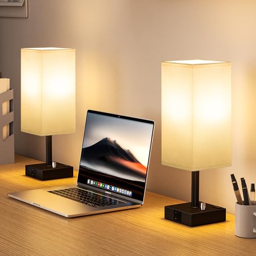 White Bedside Table Lamps Set of 2 (2 Count)