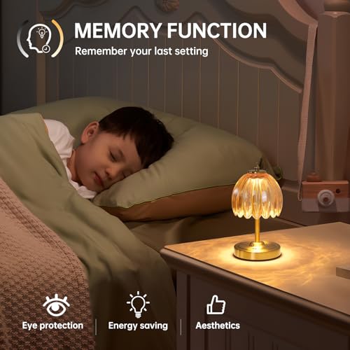 Set of 2 Tulip Table Lamp with 5200mAh Battery & Touch Control (2 Count)