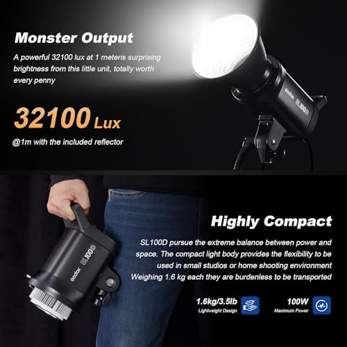 2PACK SL100D COB LED Continuous Video Light Kits (2 Count)