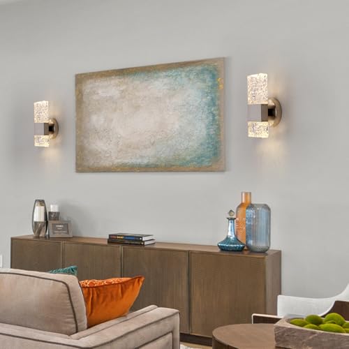 Brushed Nickel Crystal Wall Sconce