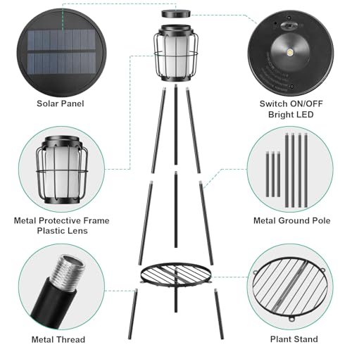 2 Pack Solar Lights with Plant Stand (2 Count)
