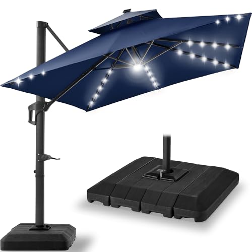 12x12ft LED Cantilever Patio Umbrella w