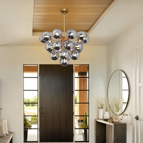 Sputnik Chandelier 23 Lights Mid Century Modern Chandelier Black and Gold