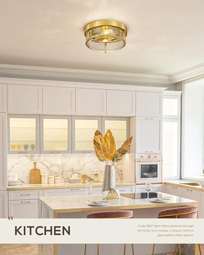 Brushed Gold Flush Mount Ceiling Light