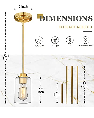Brass Pendant Lights Kitchen Island 2 Pack (2 Count)
