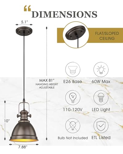 Oil Rubbed Bronze Pendant Light for Kitchen Island