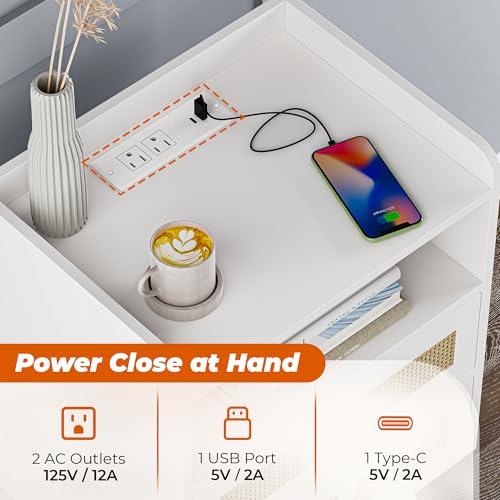 Night Stand with Charger Station (2 Count)
