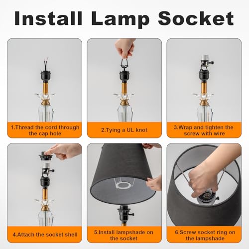 E26 Lamp Socket Replacement with Lamp Shade Ring