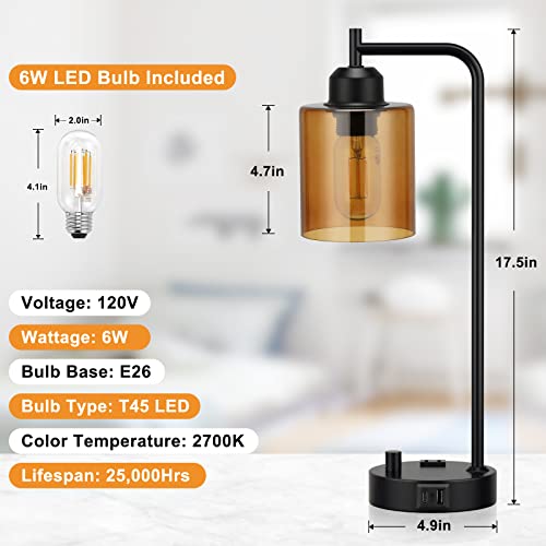 Industrial Small Desk Lamp for Nightstand