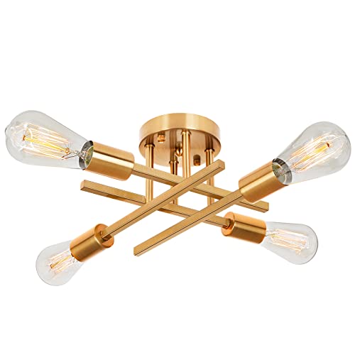 4 Light Semi Flush Mount Ceiling Light
