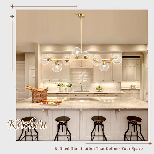 50" Open Globe Clear Glass Chandelier