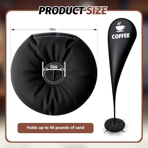 3 Pcs Sandbag Feather Flag Sand Weights Black Bag Umbrella Base (3 Count)