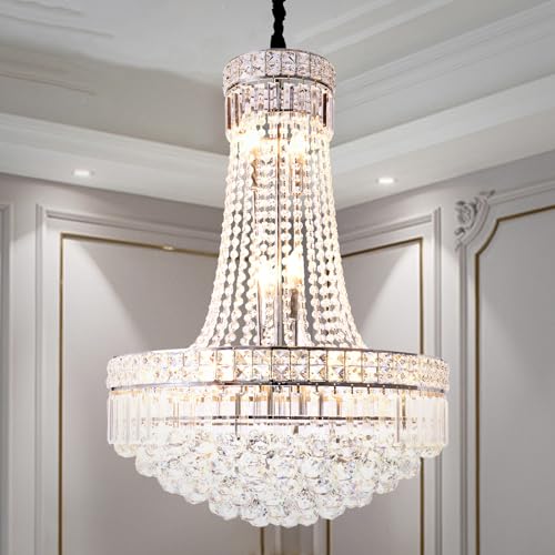 Modern Crystal Chandelier Chrome Empire Hanging Chandelier