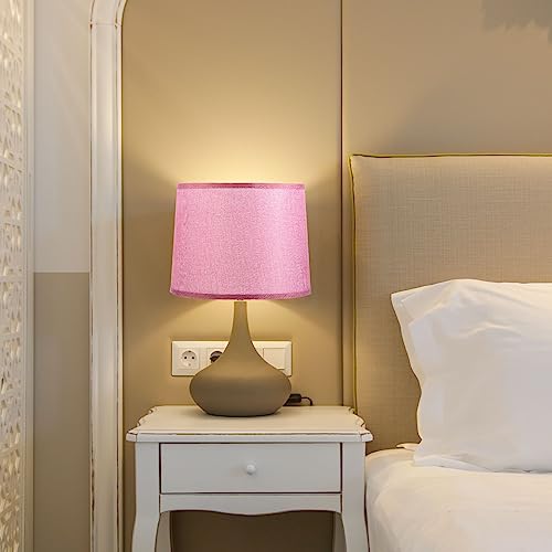 Lamp shades for Table Lamps 11.4" Top x 12.6" Bottom x 9.8" High Drum Lamp shades for Floor Lamps Medium Linen Lampshade Easy Assembly for Lamp Replacement
