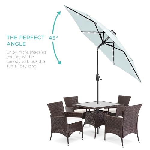 7.5ft Solar Umbrella LED Lighted Patio Umbrella
