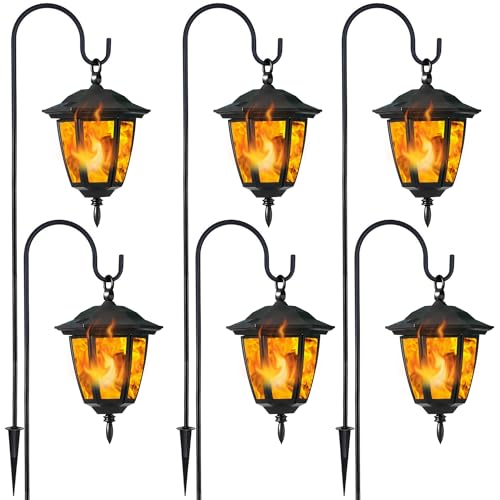 6 Pack Solar Flame Hanging Lights Outdoor (6 Count)