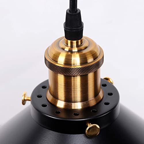 2 Pack Industrial Retro Black Iron Pendant Light (2 Count)