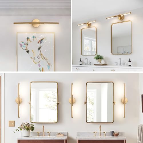 Gold Bathroom Light Fixtures Over Mirror 24 Inch