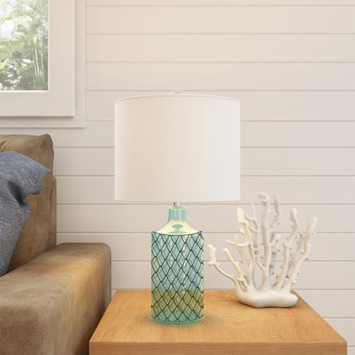 Table Lamp Fillable Clear Glass Lamp with Open Base
