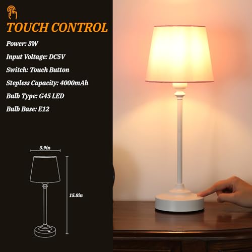 Cordless Table Lamps Rechargeable Set (2 Count)