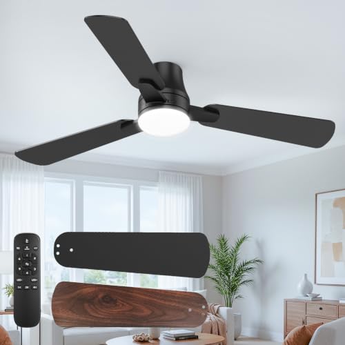 42" Ceiling Fans with Lights and Remote (Black / 42 Inch)