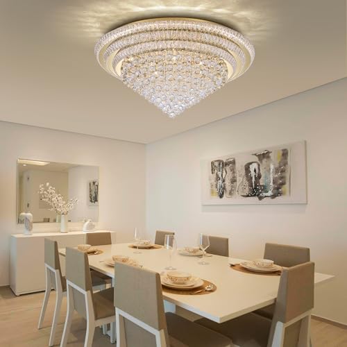 40" Gold Crystal Chandeliers