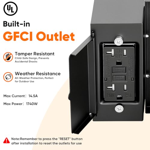 2 Pack Motion Sensor Outdoor Wall Lights with GFCI Outlet (2 Count)