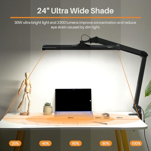 24 Inch LED Architect Desk Lamp with Clamp