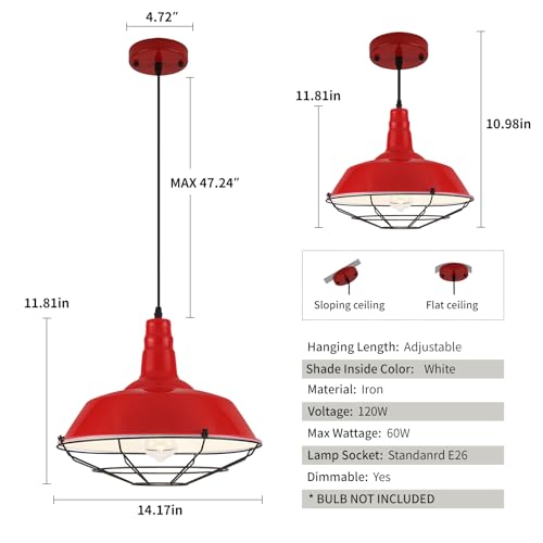 Red Oversize Pendant Light