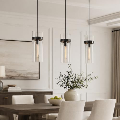 6 Inch Black Pendant Lights Kitchen Island 2 Pc