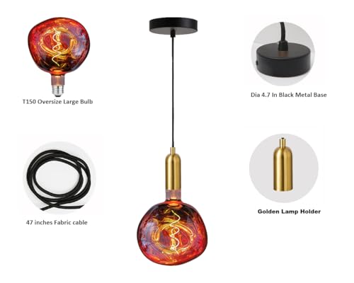 Oversized Giant LED Light Bulb with 3.9ft Pendant Light Kit