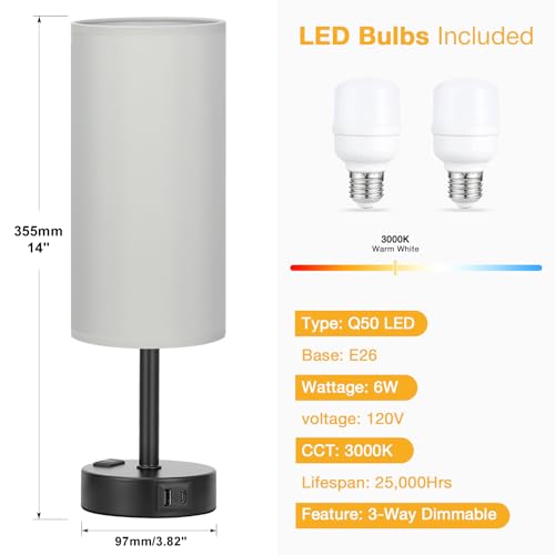 Grey Touch Table Lamps Set of 2 (2 Count)