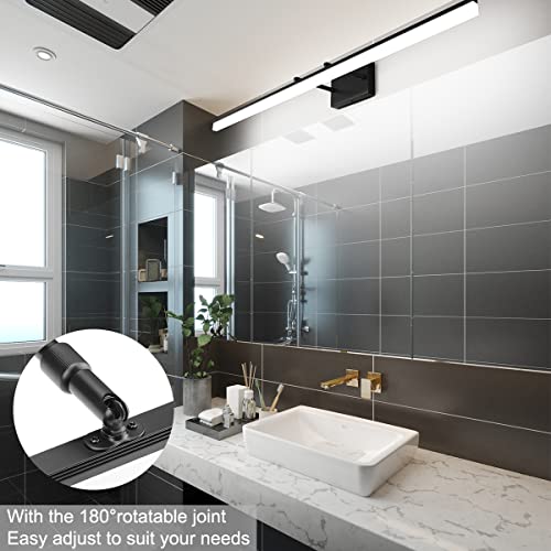 48inch Black Bathroom Llight Fixtures LED Vanity Light Adjustable Modern Vanity Lights Over Mirror Rotatable Lighting 5500K