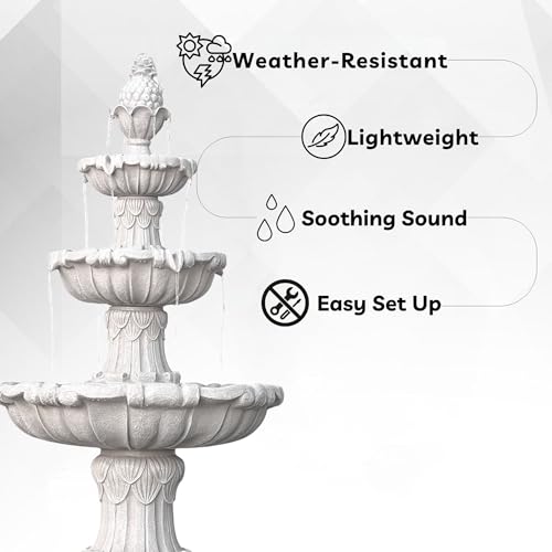58.3" 3 Tier Outdoor Freestanding Water Fountain