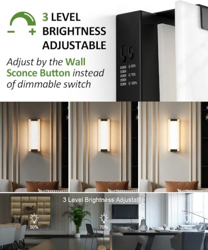 Hardwired Modern Black LED Wall Sconce Indoor Wall Light Fixture