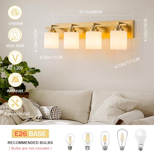 Modern Bathroom Light Fixtures Over Mirror (4 Count)