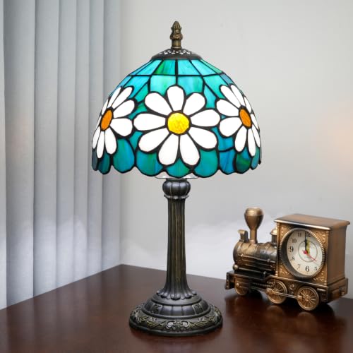 Tiffany Style Stained Glass Table Lamp Chrysanthemum Small Table Lamp Bedroom Bedside Lamp Living Room Dining Room Office Decoration Desk Lamp Home Decoration Creative Gift Scene Props