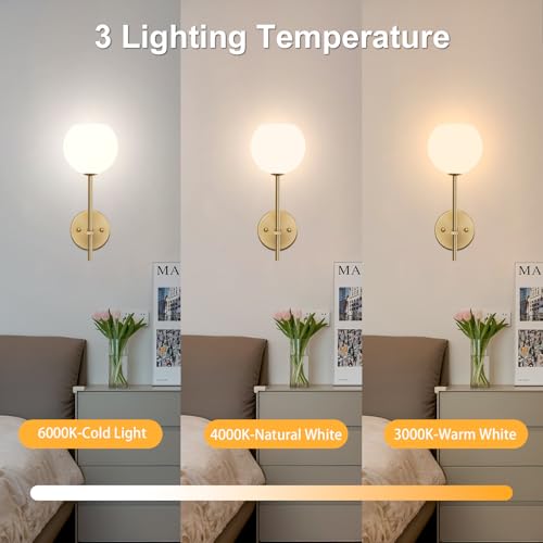 Gold Battery Operated Wall Sconces Set of 2 (2 Count)
