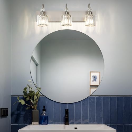 Brushed Nickel Vanity Light for Bathroom Crystal 3