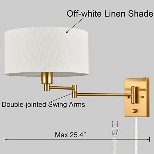 Gold Brass Swing Arm Wall Sconce (2 Count)