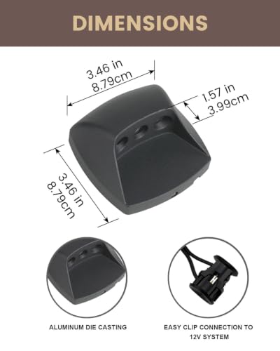 4 Pack Aluminum Low Voltage Outdoor Step Lights (4 Count)