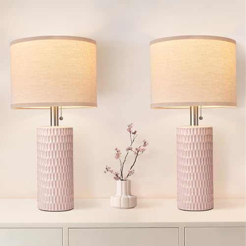20.5" Modern Ceramic Table Lamps for Bedroom Set of 2