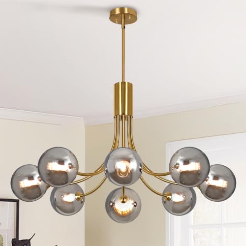 Mid Century Light Fixture Gold Chandelier Large Sputnik Dining Lighting