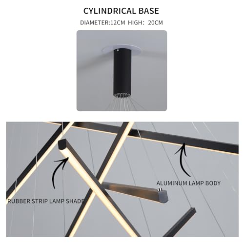 Modern LED Chandeliers Dimmable Pendant Light Fixture 9 Lights for High Ceiling Living Room Dining Room Staircase Restaurant Sputnik Floating Sculptural Art Hanging Lamp