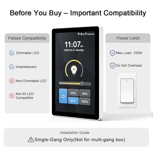 L10 Smart Dimmer Switch with 4.5" LCD Touch Screen