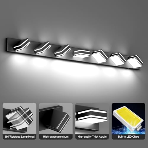 55inch Black Vanity Light 5 Color Temperatures