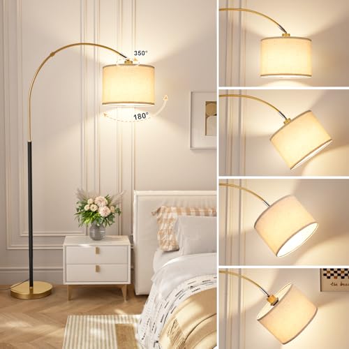 Dimmable Arc Floor Lamp with Remote
