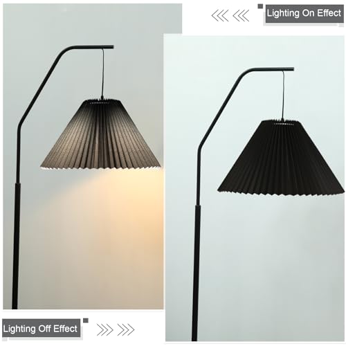 Pleated Black Lamp Shade for Arc